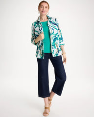 No Iron™ Athena Dye Linen Shirt Passport Blue - Chico's