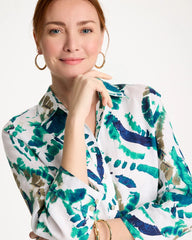 No Iron™ Athena Dye Linen Shirt Passport Blue - Chico's