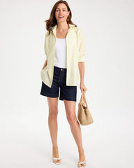 Chevron No Iron Stretch Shirt Soft Lime - Chico's