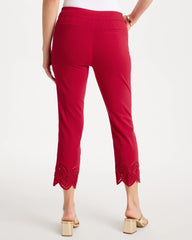 Petite Brigitte™ Slim Scalloped Ankle Pants Cherry Lush - Chico's
