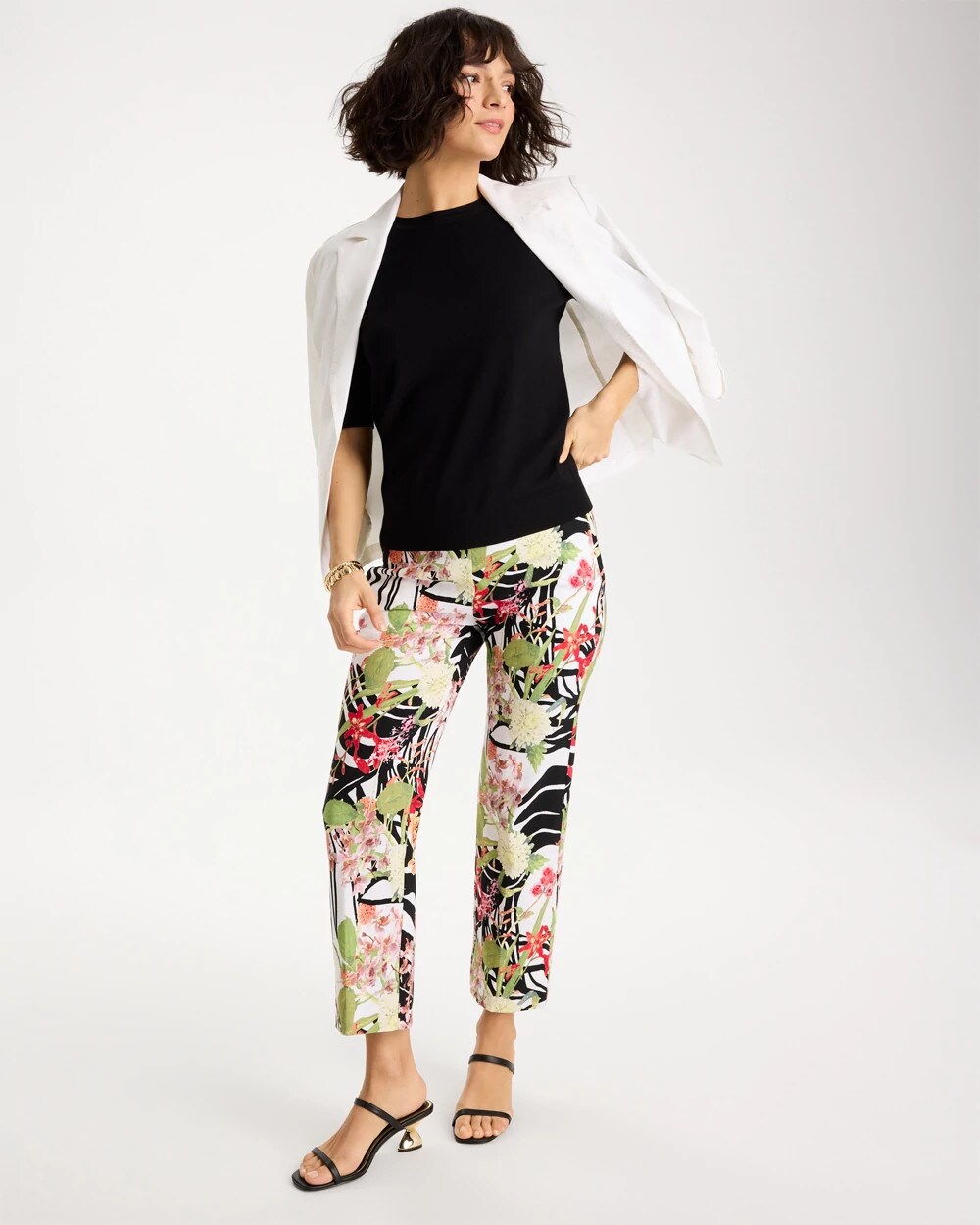 Tropical Nights Brigitte™ Straight Crop Pant Black - Chico's