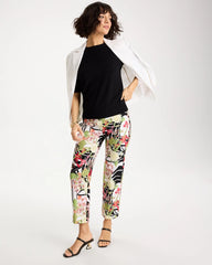 Tropical Nights Brigitte™ Straight Crop Pant Black - Chico's