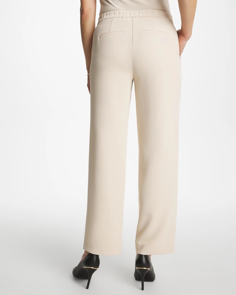 Textured Straight Tapered Ankle Pants Pale Sand - Chico's