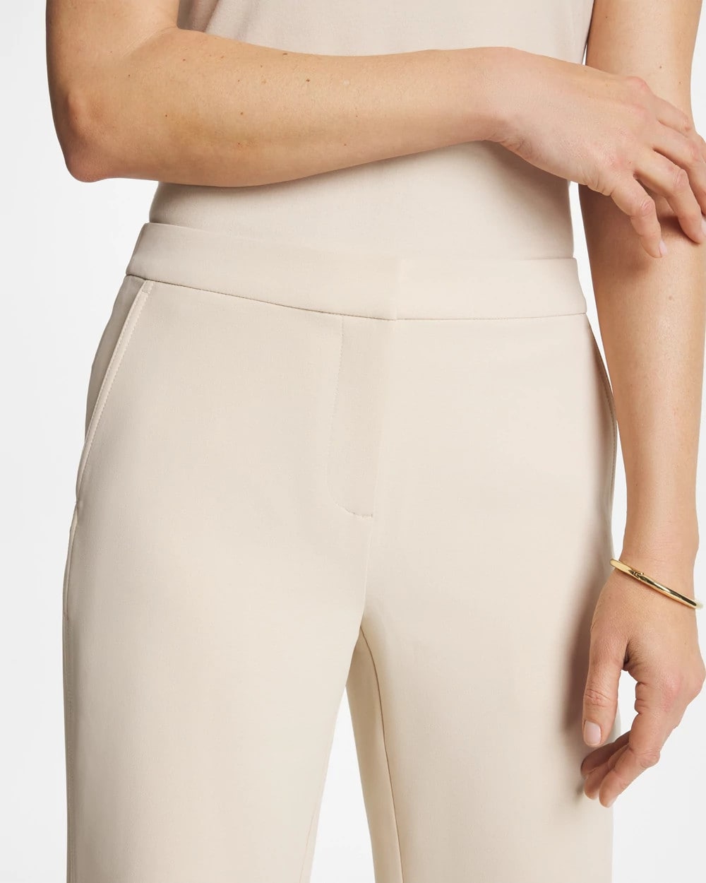 Textured Straight Tapered Ankle Pants Pale Sand - Chico's