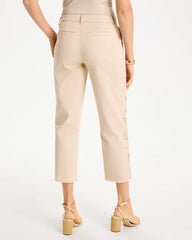 Relaxed Embroidered Fray Crop Pant Pale Sand - Chico's