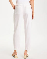 Soft-Stretch Linen Straight Tapered Ankle Pants Alabaster - Chico's