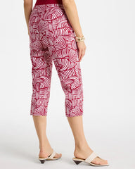 Brigitte™ Slim Geo Pull-On Capri Pant Cherry Lush - Chico's