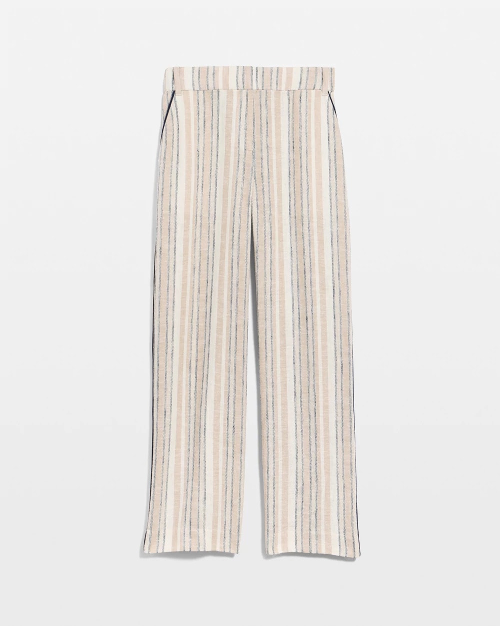 Striped Piped Linen Fly Front Pants Neutral - Chico's