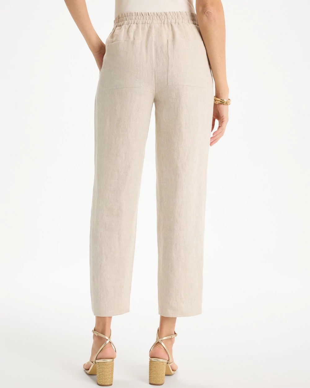 Linen Straight Tapered Ankle Pants Oatmeal - Chico's