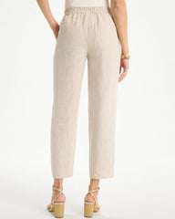 Linen Straight Tapered Ankle Pants Oatmeal - Chico's