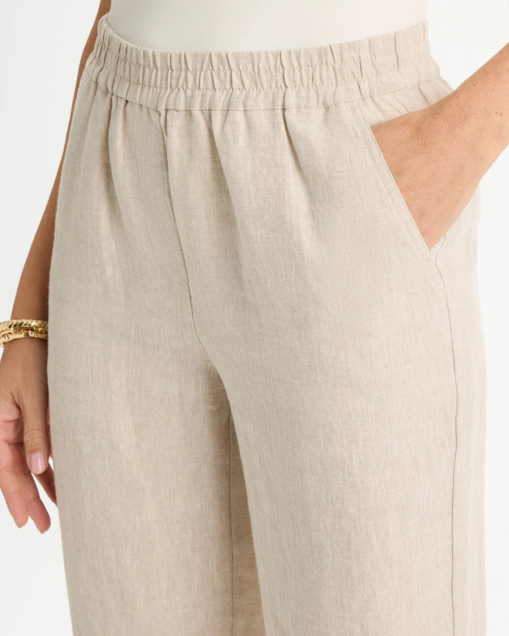 Linen Straight Tapered Ankle Pants Oatmeal - Chico's