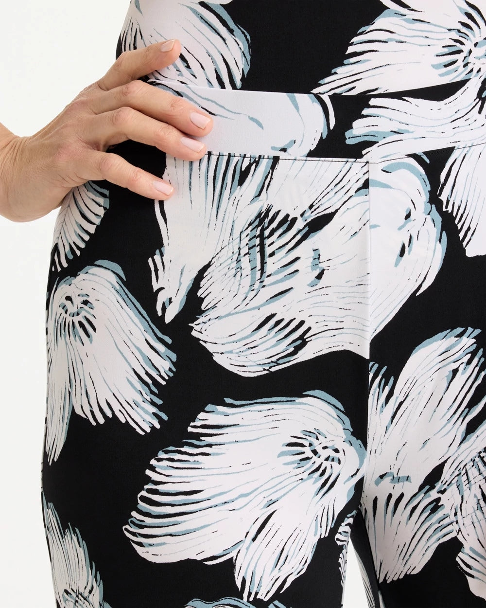 Travelers™ Knit Abstract Floral Cropped Pants Black - Chico's