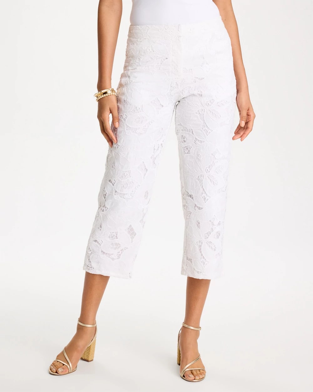 Lace Cropped Pants Alabaster - Chico's