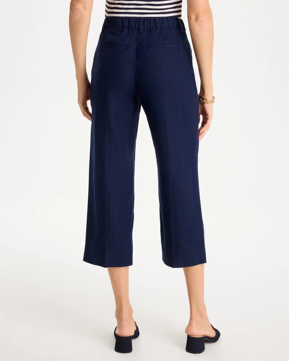 Linen Fly Front Pants Passport Blue - Chico's