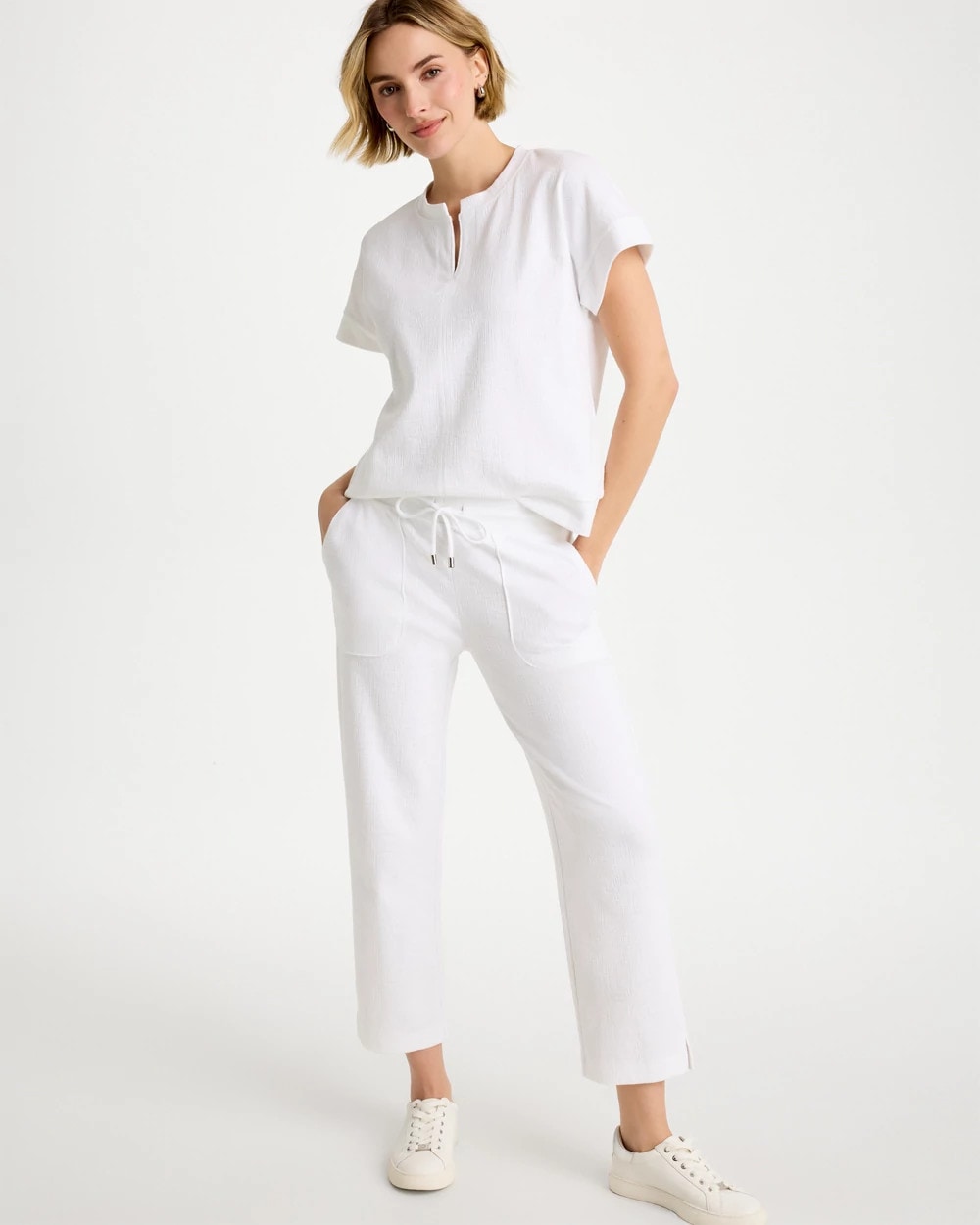Zenergy® Crosshatch Knit Cropped Pants Alabaster - Chico's
