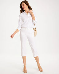 Emme Sateen Straight Capri Pants Alabaster - Chico's