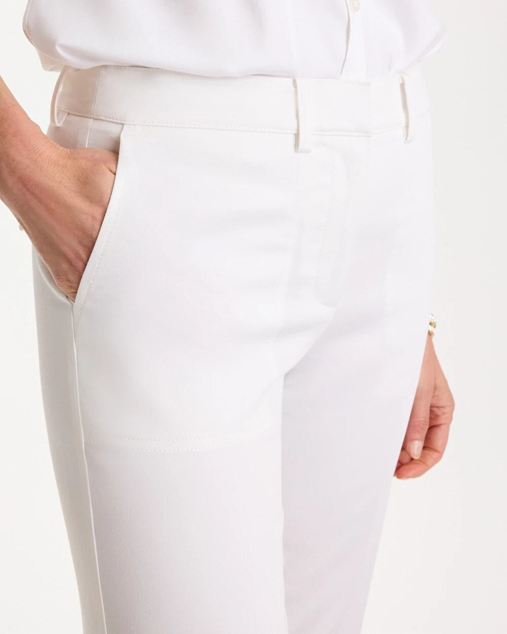 Emme Sateen Straight Capri Pants Alabaster - Chico's