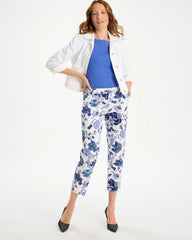 Printed Relaxed Boyfriend Chino Fray Crop Pants Alabaster - Chico's