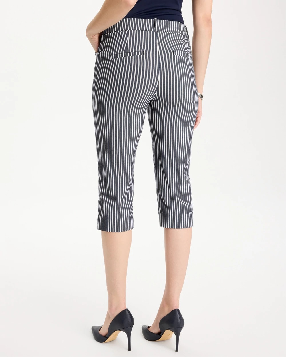 Emme Slim Striped Capri Pants Indigo - Chico's