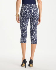 Brigitte™ Slim Printed Pull-On Capri Pant Passport Blue - Chico's