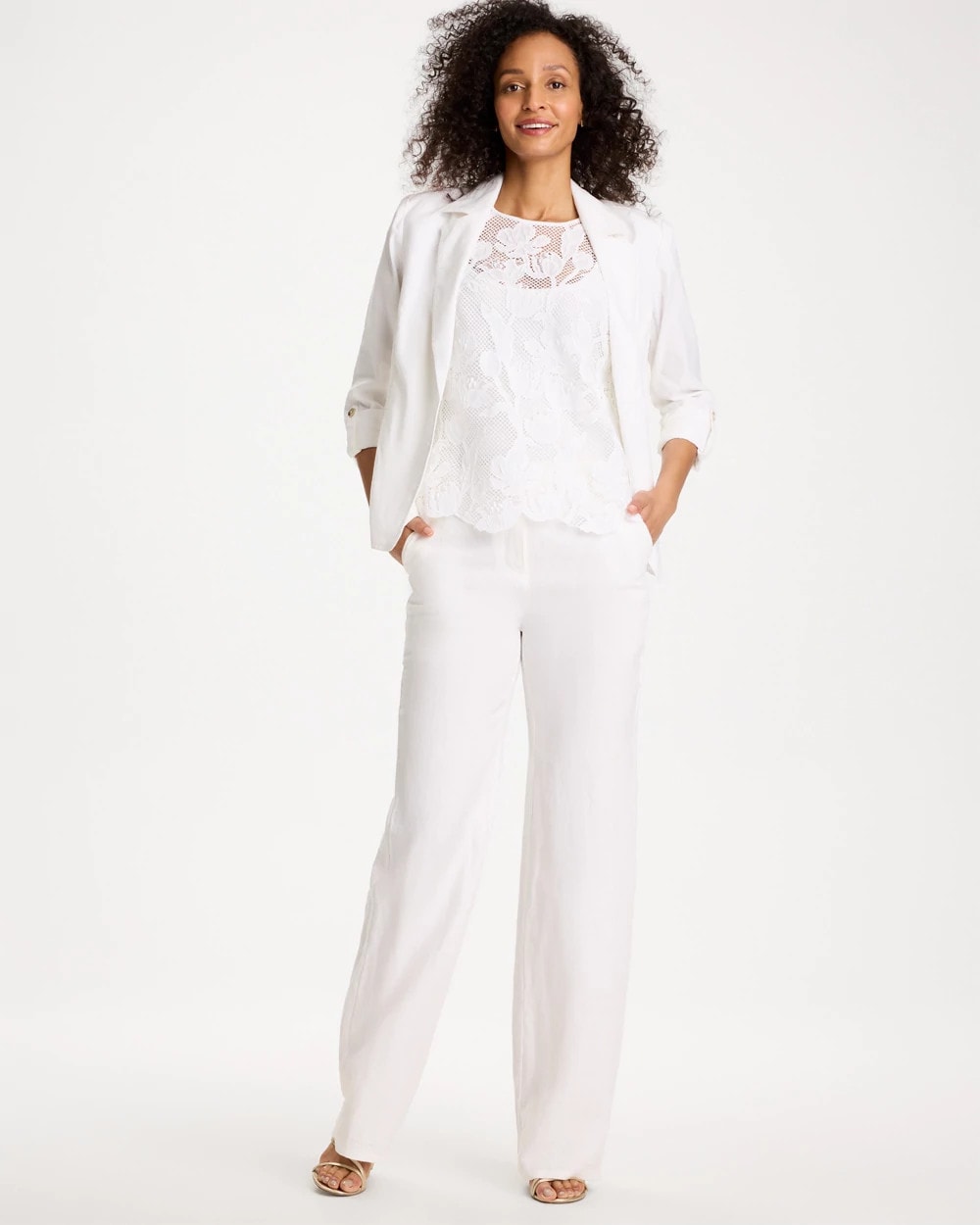 Straight-Leg Linen Pants Alabaster - Chico's