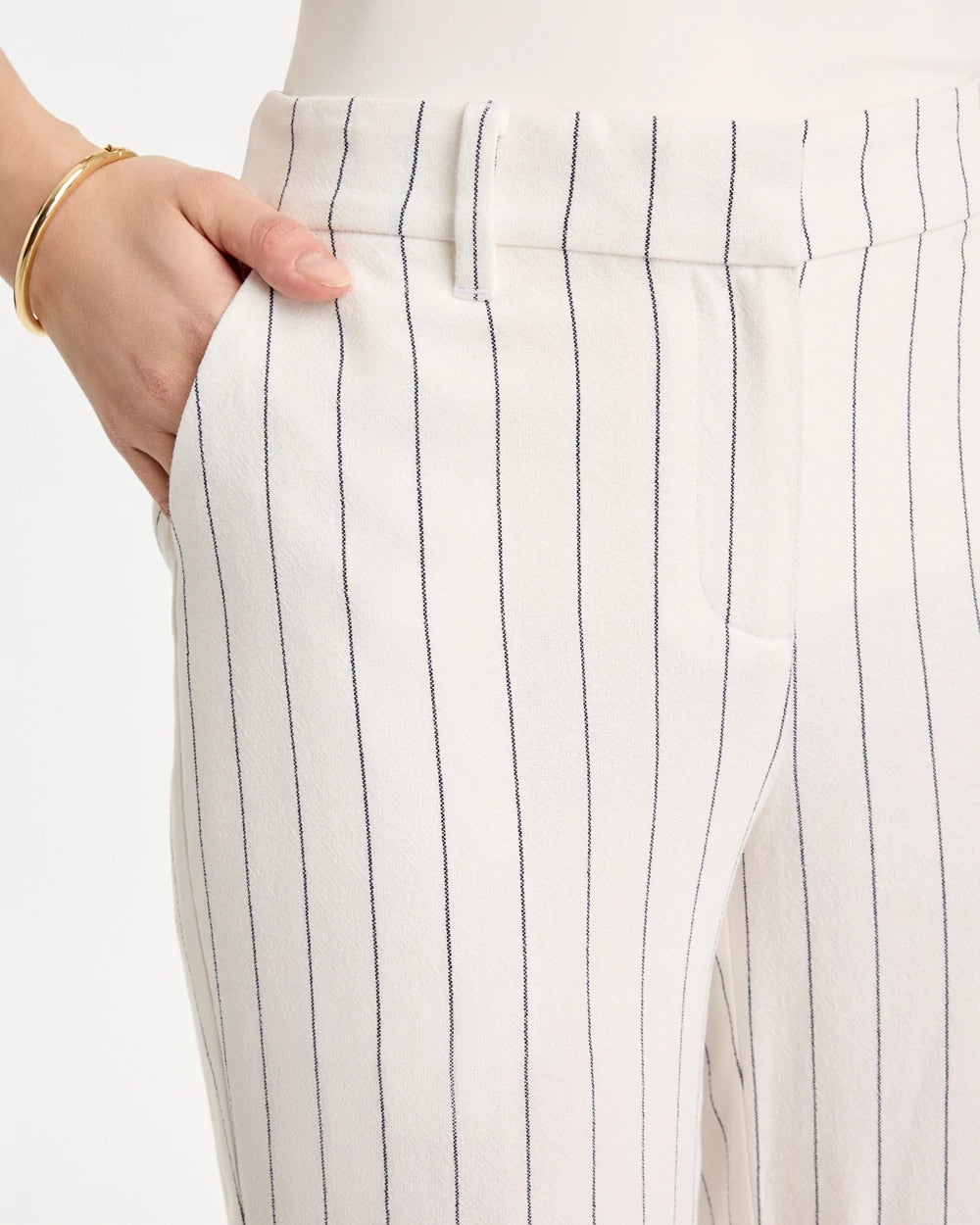 Striped Linen Wide-Leg Ankle Pants Ecru - Chico's