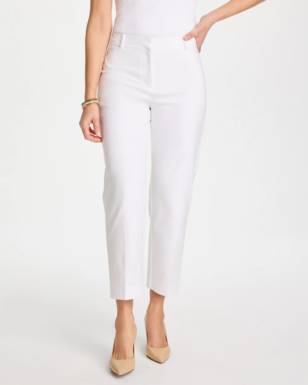 Emme Slim Ankle Pants Alabaster - Chico's