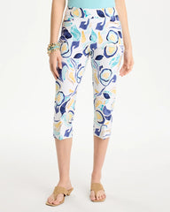 Brigitte™ Slim Handpainted Pull-On Capri Passport Blue - Chico's