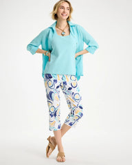 Brigitte™ Slim Handpainted Pull-On Capri Passport Blue - Chico's
