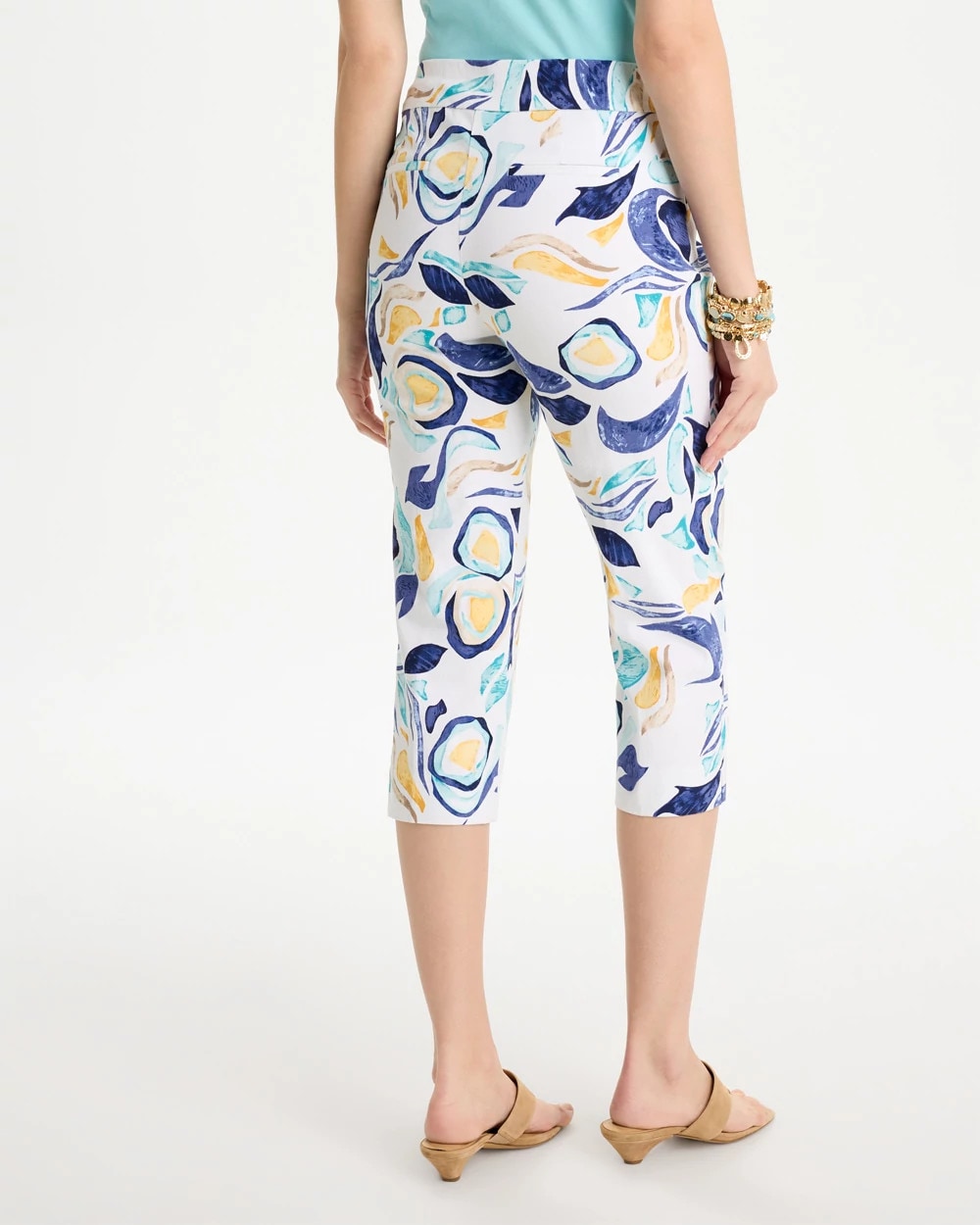 Brigitte™ Slim Handpainted Pull-On Capri Passport Blue - Chico's
