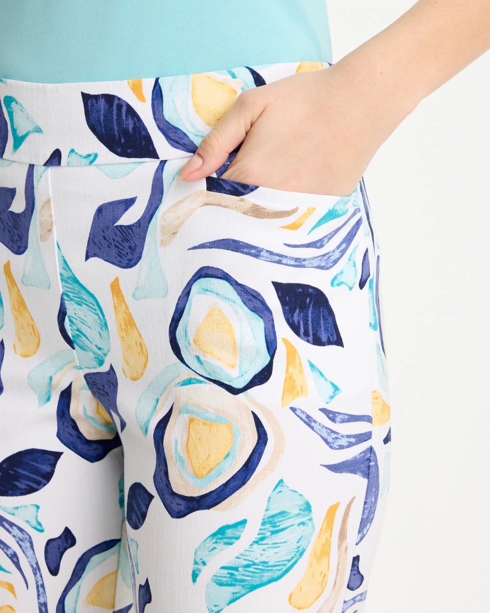 Brigitte™ Slim Handpainted Pull-On Capri Passport Blue - Chico's