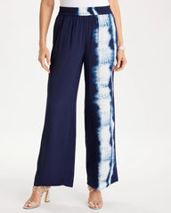 Faux Silk Tie-Dye Palazzo Pants Passport Blue - Chico's