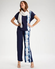 Faux Silk Tie-Dye Palazzo Pants Passport Blue - Chico's