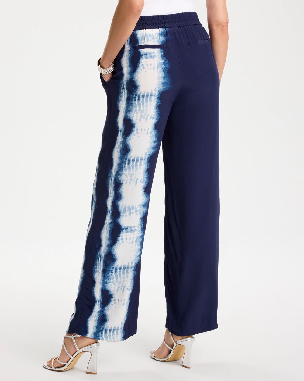 Faux Silk Tie-Dye Palazzo Pants Passport Blue - Chico's