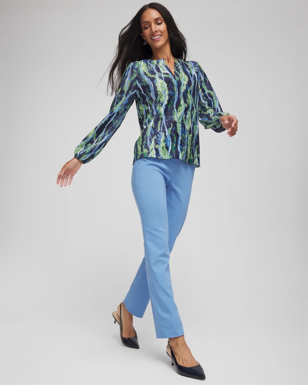 Brigitte™ Slim Pull-On Pants Tidal Blue - Chico's