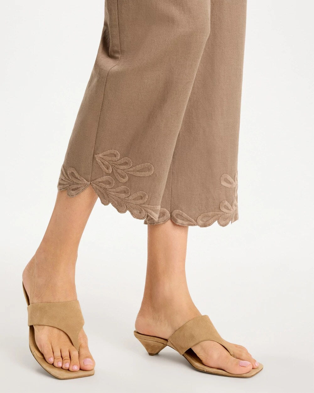 Linen Fly Front Pants Topaz Smoke - Chico's