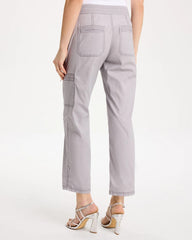 Poplin Cropped Roll Tab Pants Titanium - Chico's