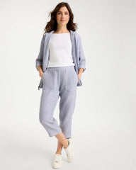 Zenergy® Striped Gauze Cropped Pants Blue - Chico's