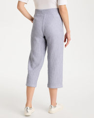 Zenergy® Striped Gauze Cropped Pants Blue - Chico's