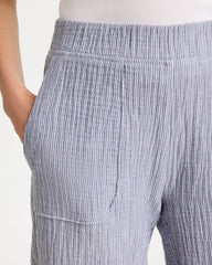 Zenergy® Striped Gauze Cropped Pants Blue - Chico's