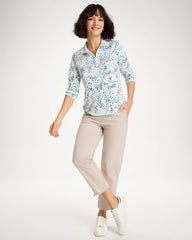 Zenergy® Striped UPF Bungee Crop Pants Smokey Taupe - Chico's