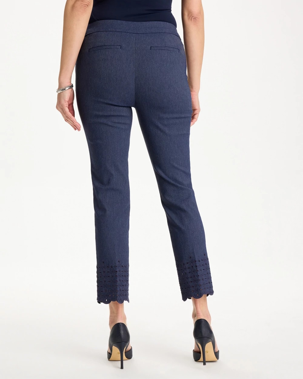Brigitte™ Slim Embroidered Pull-On Crop Pant Indigo - Chico's