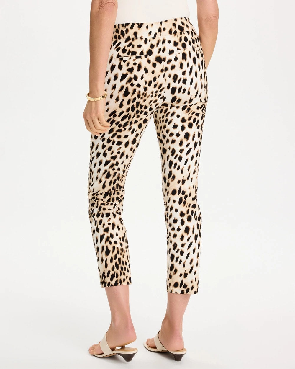 Animal Print Brigitte™ Slim Pull-On Crop Pant Black - Chico's