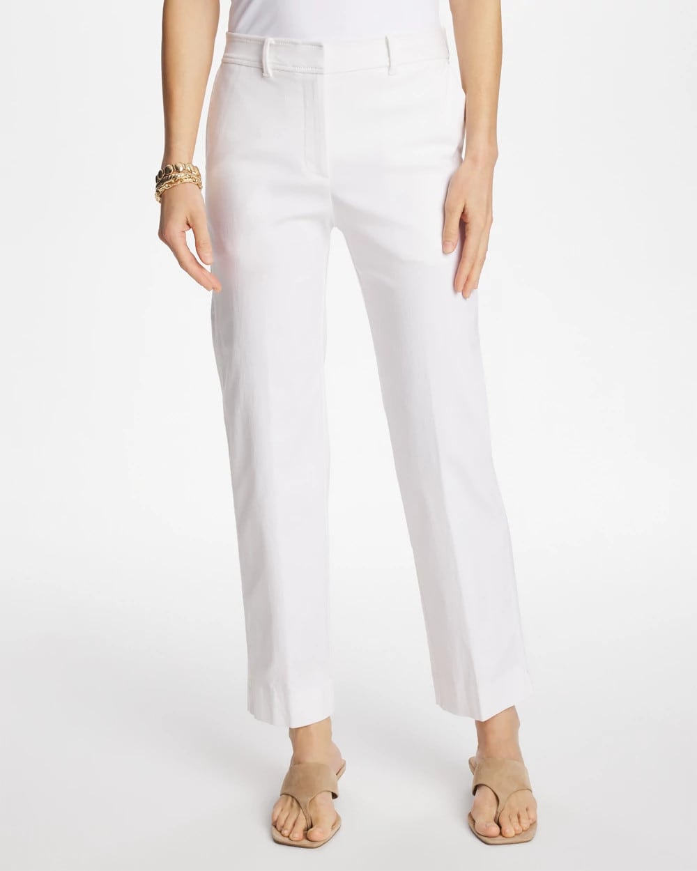 Emme Fly Front Straight Crop Pants Alabaster - Chico's