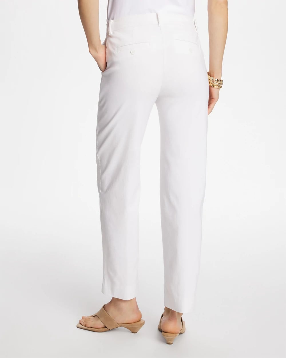Emme Fly Front Straight Crop Pants Alabaster - Chico's