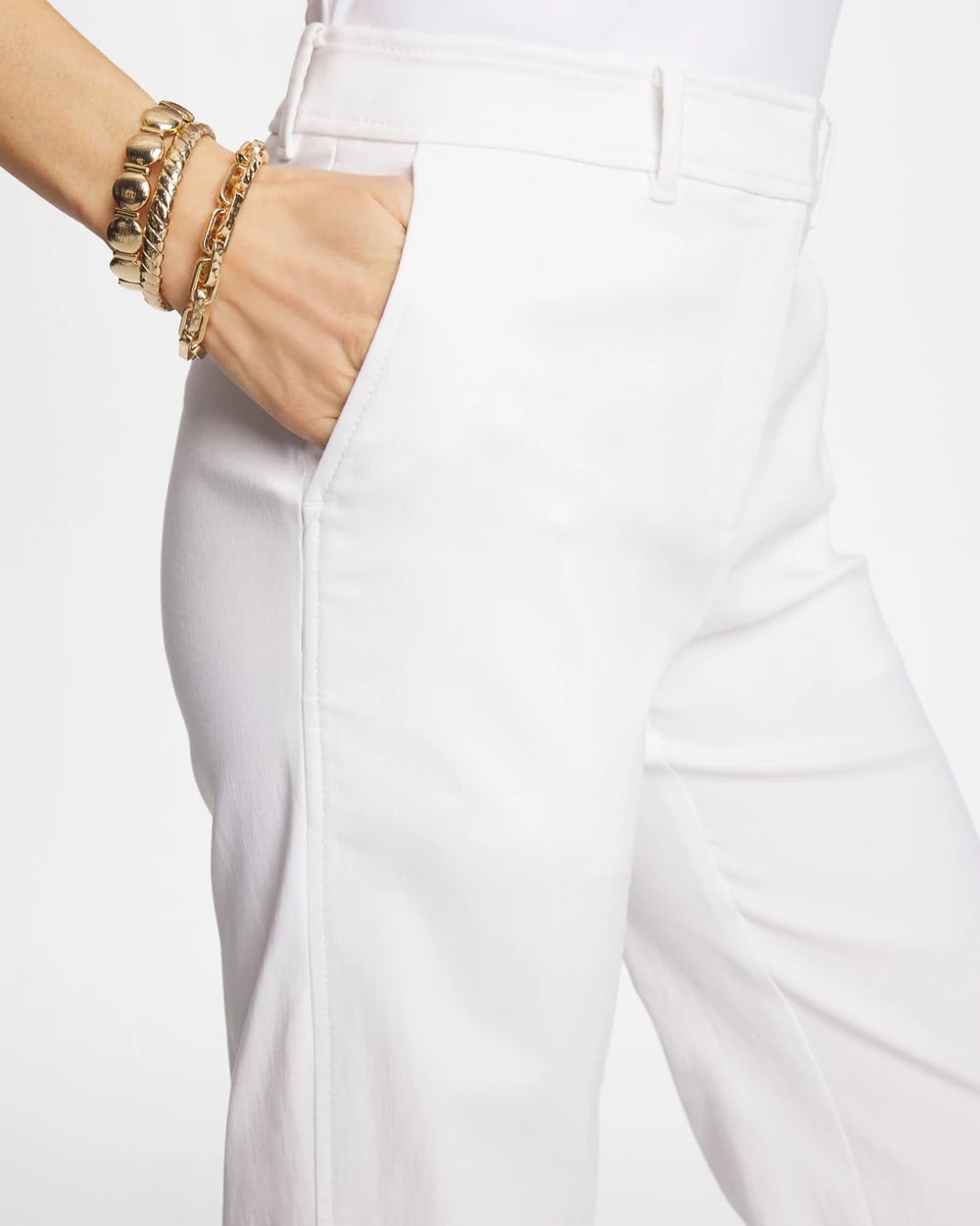 Emme Fly Front Straight Crop Pants Alabaster - Chico's