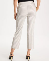 Striped Straight Crop Pant Black - Chico's