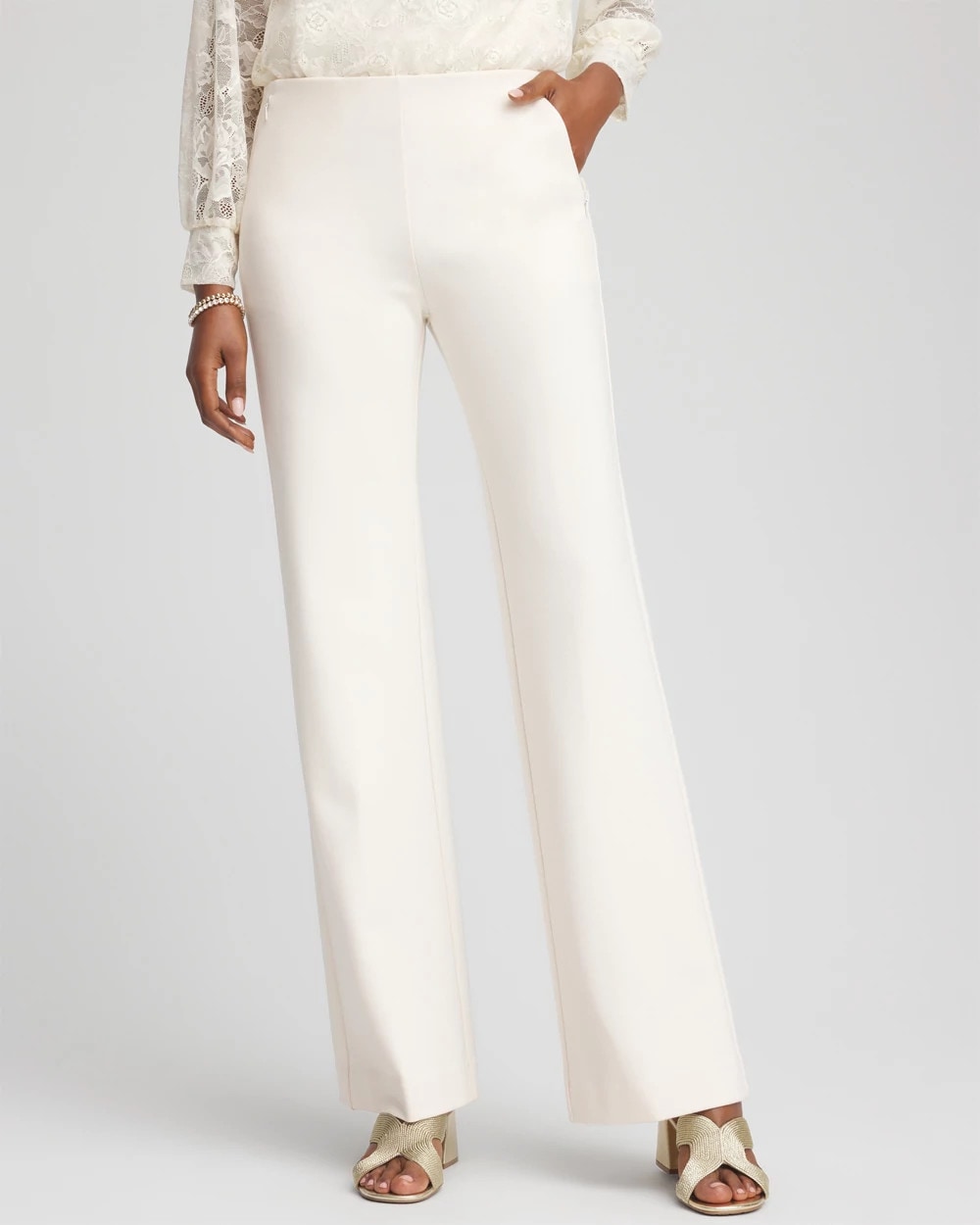 Juliet Wide Full Length Pant English Cream - Chico's