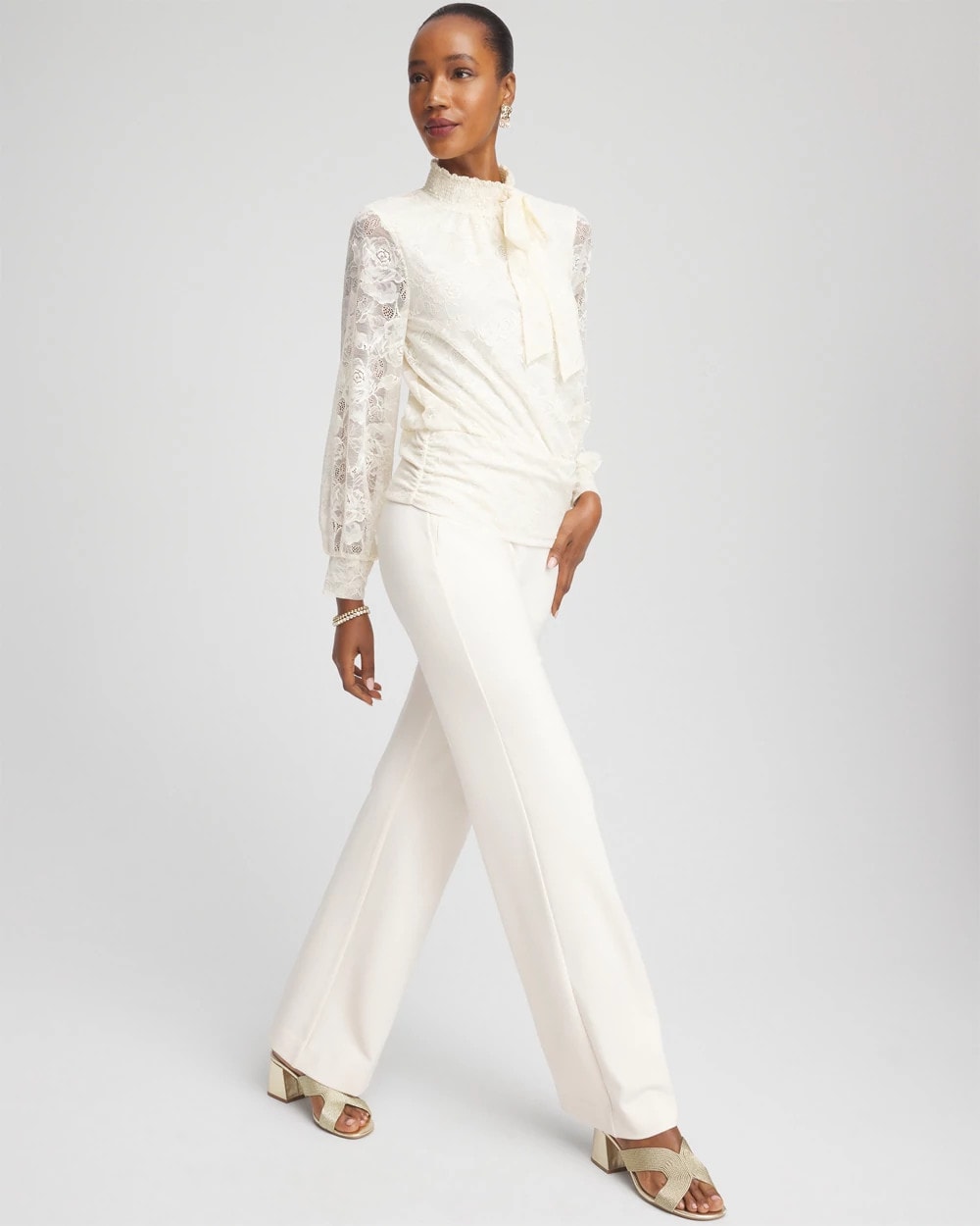 Juliet Wide Full Length Pant English Cream - Chico's