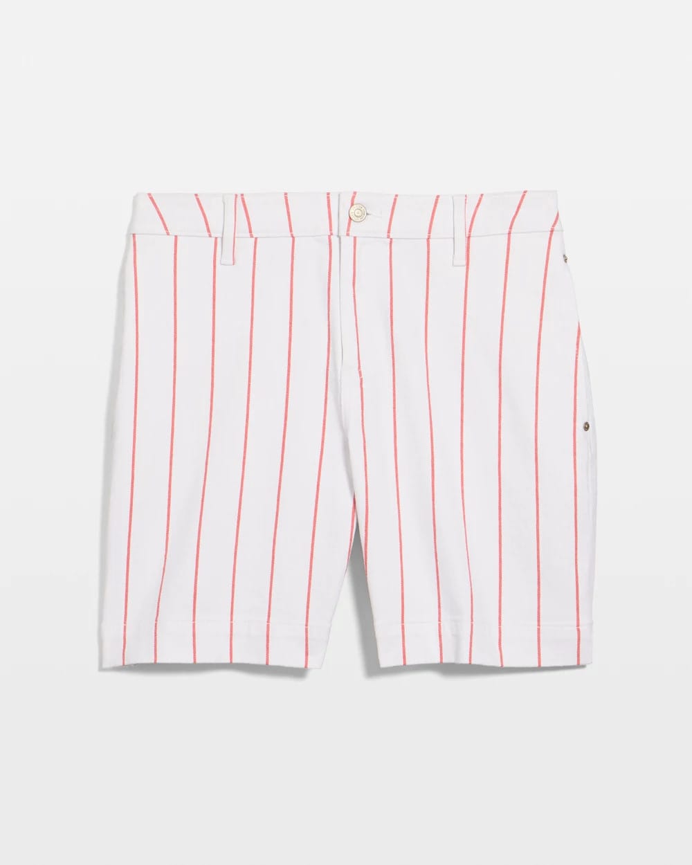 Striped Rivet Denim Trouser Shorts Calypso Coral - Chico's